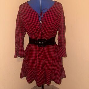 Red and Black Plaid Women's Dress